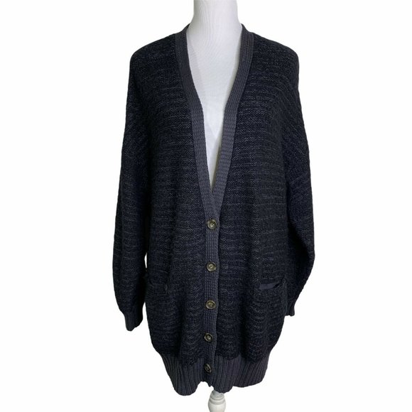 Free People Black Gray Deep Space Combo Cardigan - Picture 2 of 11